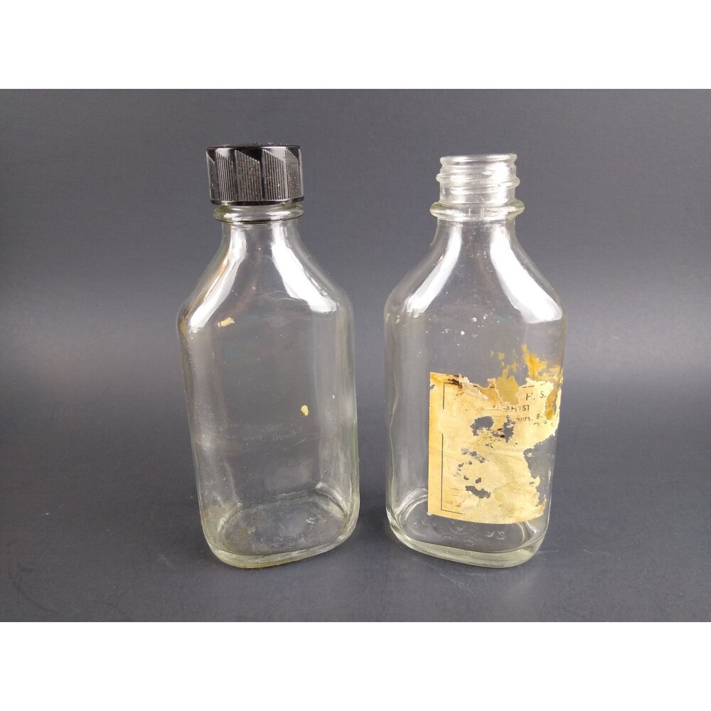 Vintage Glass Medicine Bottles Lot of 2 Marked C 3
